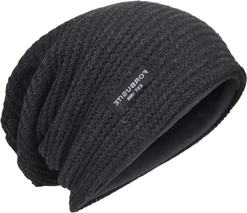 Vista 23 de Gorro de punto holgado con calavera de gran tamaño para hombre tipo skullcap Agreen1