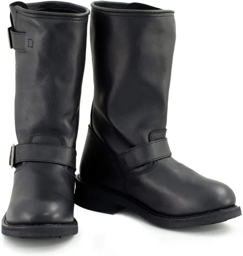 Vista 4 de Xelement 1440 - Botas de cuero para motocicleta de ingeniero negro (ancho y regular ancho)