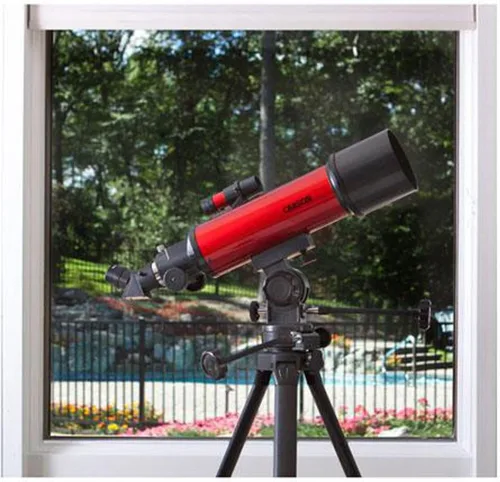 Vista 5 de Carson Red Planet - Telescopio refractor (25-2.205 x 3.150 in, RP-200), color rojo