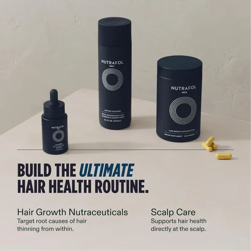 Vista 10 de Nutrafol Champú y acondicionador 2 en 1 para hombres, limpia, hidrata, desobstruye los poros, mejora el volumen y la fuerza del cabello, formulado