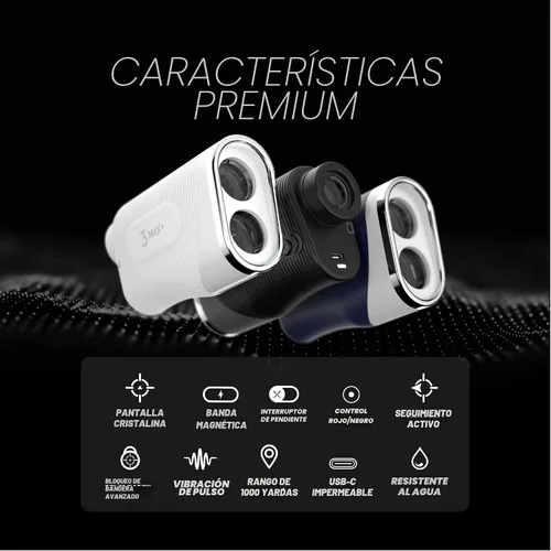 Vista 2 de Blue Tees Golf - Serie 3 Max con telémetro láser con interruptor de pendiente - Rango de 900 yardas, medición de pendiente, tira magnética, pantalla