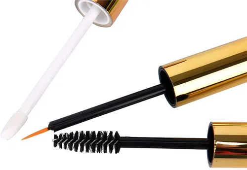 Vista 4 de Ideal Swan Botella vacía de 0.3 fl oz para delineador de ojos, botella de brillo de labios con embudo de 3 piezas e inserciones de goma para aceite