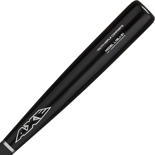 Vista 3 de Axe Murciélago de madera compuesta de arce juvenil de 29 pulgadas, negro con cinta de agarre, extremo ahuecado