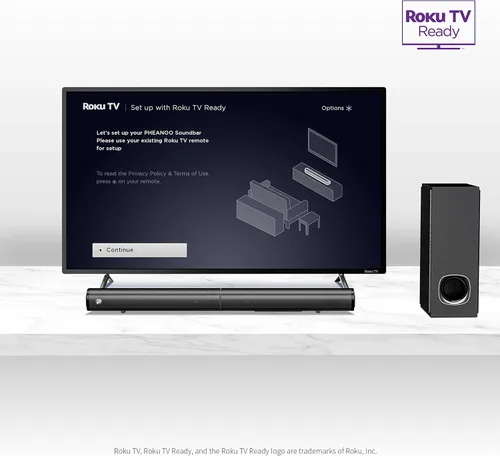 Vista 5 de Barra de sonido para TV, barra de sonido PHEANOO 2.1 CH con subwoofer, HDMI (ARC)/Bluetooth 5.0/óptica/conectividad AUX - D5