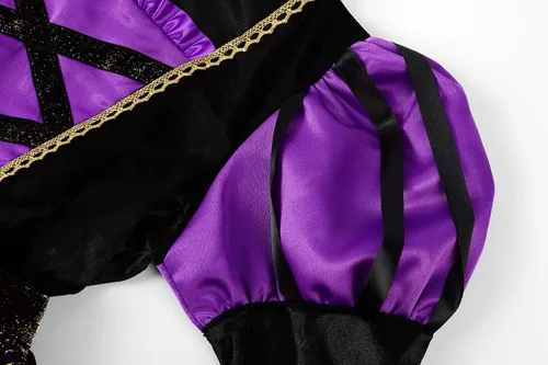 Vista 4 de ReliBeauty Vestido de bruja araña de Halloween para niñas