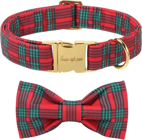 Vista 25 de Unique style paws - Collar de otoño para perros con lazo, collar para cachorros, regalo para mascotas, collar ajustable para perro, collares