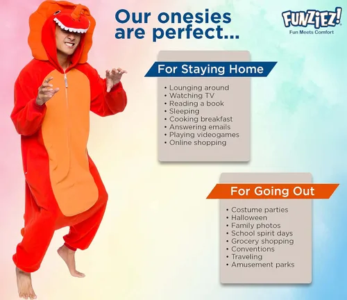 Vista 5 de Funziez! - Disfraz de Halloween para adultos, disfraz de animales y criaturas marinas, mameluco afelpado para cosplay, para mujeres y hombres