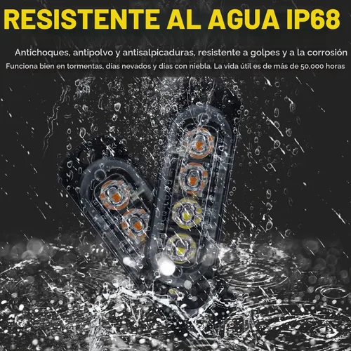 Vista 4 de DIBMS 4x Barras de Luces Estroboscópicas LED de Emergencia, 4 LED Ámbar Blanco Advertencia Intermitente Precaución Construcción Barra de Luz