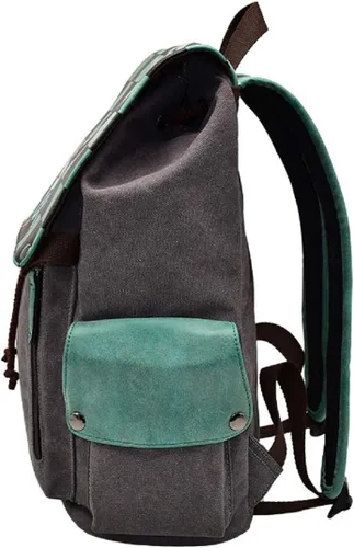 Vista 3 de Afoxsos Mochilas de anime japonés, bolsa de hombro de lona unisex para la escuela y la oficina (10.6 x 4.7 x 16.5 pulgadas, multicolores), Turquesa