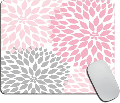 Vista 21 de Alfombrilla de mouse con flores rosas y verdes, accesorios de escritorio, floral, rosas, hogar, oficina, rectangular, alfombrilla de mouse de flores
