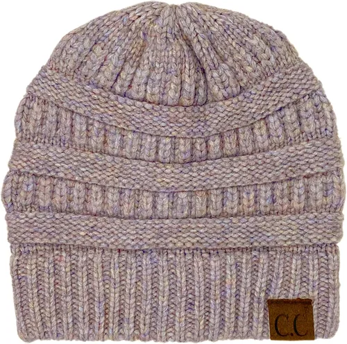 Vista 50 de CC Classic Winter Fall Trendy Chunky Stretchy Cable Knit Beanie Hat 2 tonos púrpura/azul marino