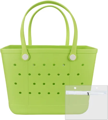 Vista 11 de Extra Large Rubber Beach Bag Tote Bag for Women Waterproof Bag Almendra