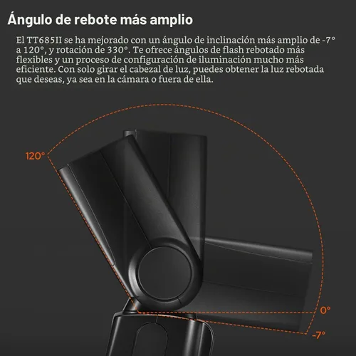 Vista 8 de Godox TT685II-C TTL Flash de cámara para Canon, con sistema 2.4G X, HSS