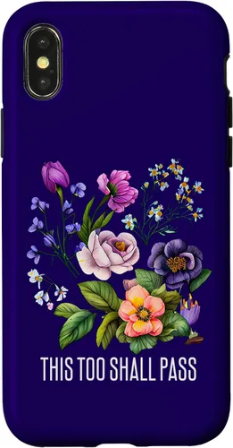 Vista 4 de iPhone 15 This too shall pass camisas florales para mujeres flores Faith-Ba Case