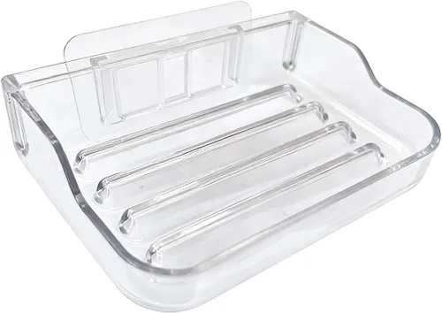 Vista 2 de Soporte de barra de jabón para ducha montado en la pared, contenedor de jabonera, adhesivo fuerte, sin perforaciones, para baño, fregadero