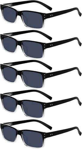 Vista 13 de Eyekepper Gafas de Lectura Vintage para Hombre - 3 Pares Negros y 2 Pares Azules - Gafas Clásicas con Bisagra de Resorte +0.00 3 negro 2 azul