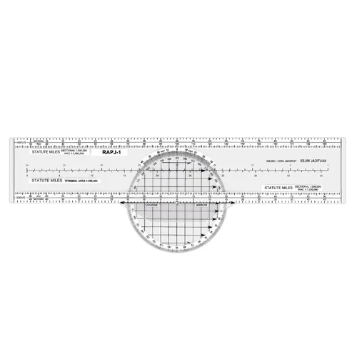 Vista 2 de Regla de diapositiva de aviación trazador de aviación con 8 funciones para accesorios de estudiantes piloto trazador de azimut giratorio, gráficos