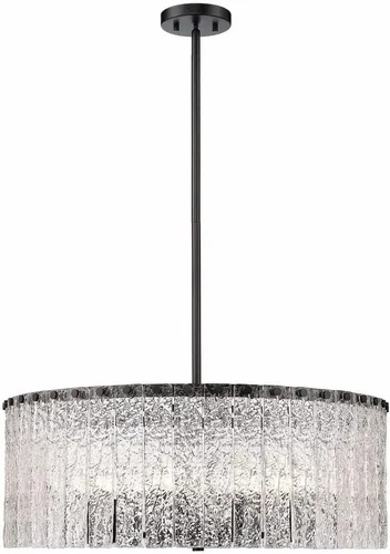 Vista 2 de Z-Lite 1943P26-MB Glacier - Colgante de 10 luces en estilo contemporáneo-11 pulgadas de alto y 26.75 pulgadas de ancho, color acabado: negro mate