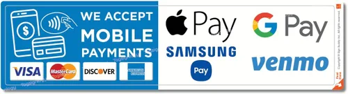 Vista 8 de Aceptamos tarjetas de crédito, pago móvil y servicio de pago sin contacto, letrero de cajero POS, calcomanías impermeables compatibles con Visa
