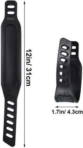 Vista 2 de Correas de pedal de bicicleta estática, correa universal resistente de longitud ajustable, se adapta a la mayoría de pedales de bicicleta, bicicleta