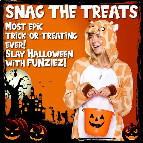 Vista 2 de Funziez! - Disfraz de animal de una pieza para adultos, diseño de felpa para Halloween, traje de cosplay de fruta para mujer y hombre