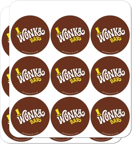 Vista 9 de Willy Wonka and The Chocolate Factory Wonka Bar Logo Planner Calendario Scrapbooking Craft Pegatinas
