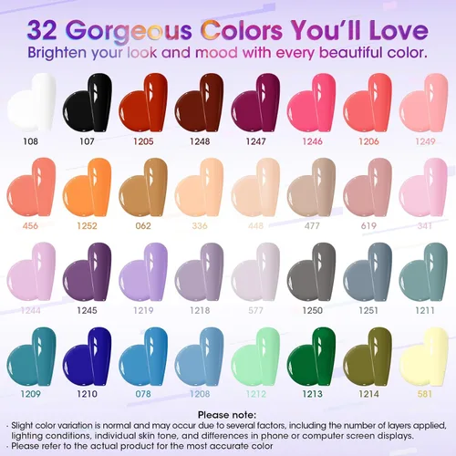 Vista 22 de GELLEN Juego de 24 esmaltes de uñas de gel, kit de esmalte de gel pastel Set 20+4 colección Blooming Pastel