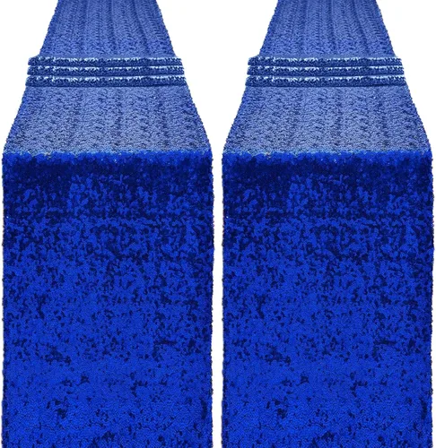 Vista 11 de Camino de mesa de lentejuelas de 72 pulgadas de largo, camino de mesa con purpurina verde para fiestas, bodas, novias, 2 piezas, verde