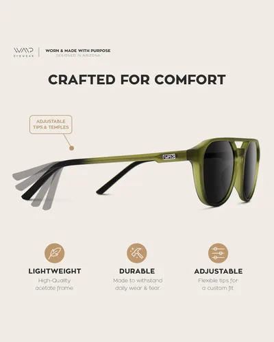 Vista 4 de WearMe Pro Gafas de sol rectangulares polarizadas de doble puente para hombre