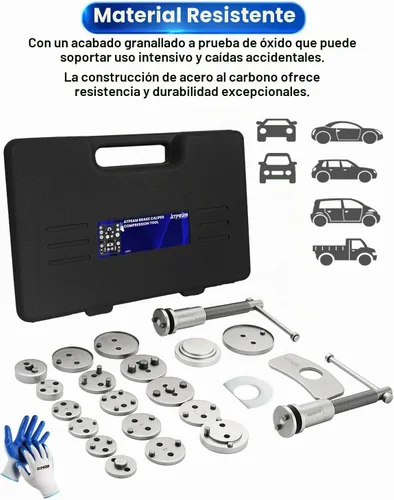 Vista 7 de ATPEAM Herramienta de compresión de pinza de freno 24pc Kit de compresor de pistón de pinza de freno Herramienta de ajuste de freno Negro