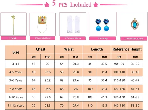 Vista 7 de Disfraz de princesa melocotón para niñas, cosplay, vestidos de princesa melocotón para niñas, vestido de fiesta