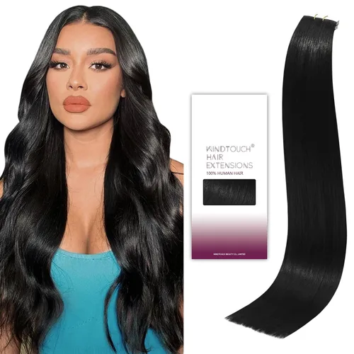 Vista 24 de WindTouch Extensiones de cabello humano con cinta adhesiva, color rojo, 20 unidades, 14 pulgadas, #rojo, 1.06 oz