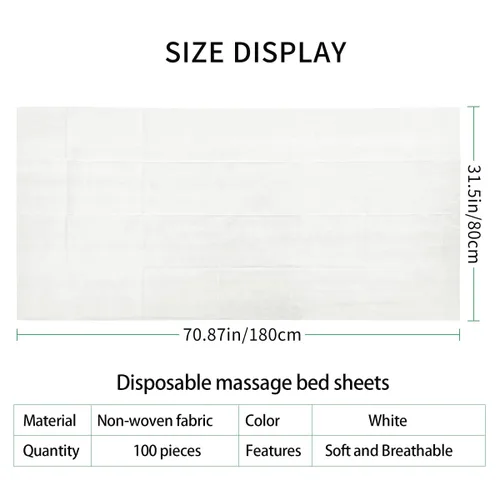 Vista 2 de 100 piezas de sábanas desechables, sábanas desechables para mesa de masaje, fundas de cama desechables para spa, cera de pestañas, sala de tatuajes