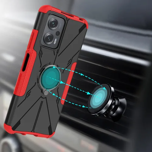 Vista 5 de LiuShan Funda compatible con Xiaomi Redmi Note 11T Pro, funda Poco X4 GT, soporte de anillo de rotación de 360° Kickstand de grado militar, funda a