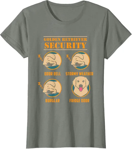 Vista 17 de Camisa Golden Retriever de seguridad Golden Retriever para perro divertido, Negro, S