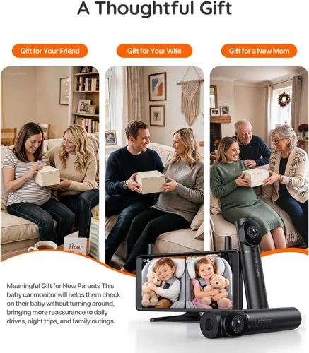 Vista 9 de LUCKVIEW GFD2 Cámara inalámbrica para coche de bebé, monitor de pantalla