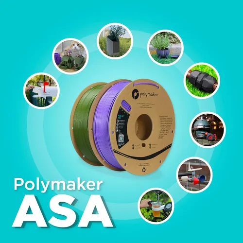 Vista 4 de Polymaker ASA Filamento 1.75mm Negro, 1kg ASA Filamento para Impresión 3D, Resistente al Calor y a la Intemperie - ASA Filamento para Impresora 3D