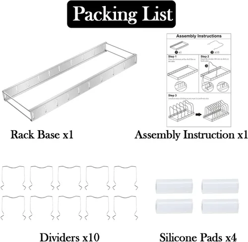 Vista 7 de Organizador de tapa para ollas, organizador de ollas y sartenes desmontable y ajustable, para almacenamiento de gabinetes de cocina, ollas