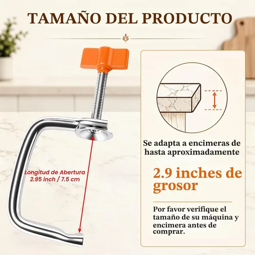 Vista 2 de Reemplazo de abrazadera para máquina de pasta compatible con Atlas Marcato