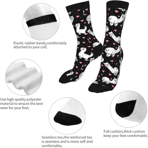 Vista 7 de bassyil Lindos calcetines de Axolotl novedosos, calcetines de vestir casuales locos y divertidos para mujeres y hombres
