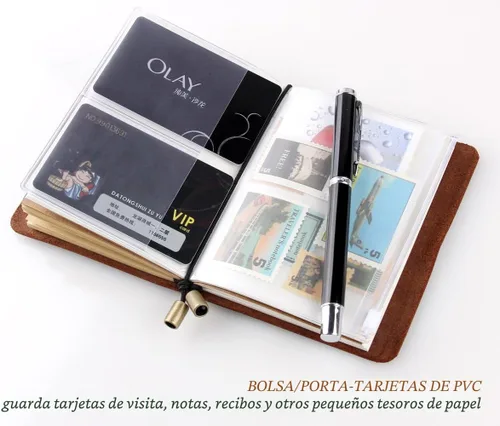 Vista 5 de Diario de piel hecho a mano vintage, cuaderno de viajero, portátil, pluma estilográfica recargable, tamaño de bolsillo, 5.2 x 4 pulgadas, Coffee