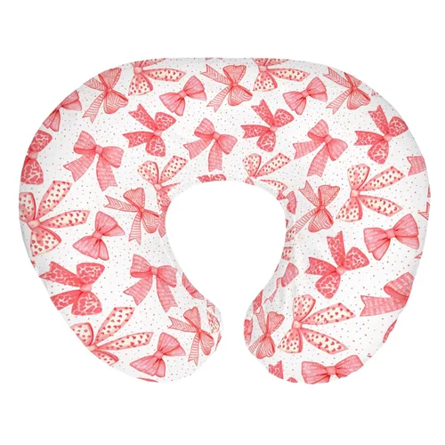 Vista 15 de Fundas de almohada de lactancia con lazos de Navidad para niños y niñas, fundas de almohada de lactancia a cuadros para lactancia materna, cintas