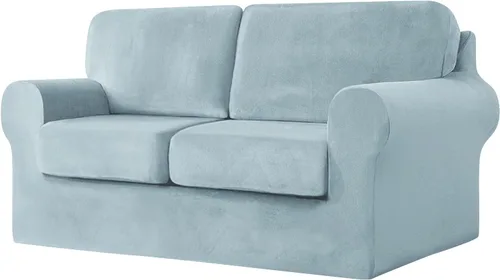Vista 59 de Funda de sofá con fundas de cojín de asiento separadas y fundas de respaldo, fundas elásticas para sofá, fundas protectoras de terciopelo
