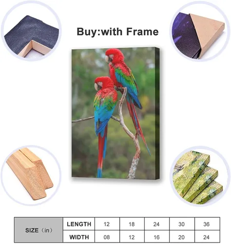 Vista 5 de Pósteres de lona con diseño de guacamayos rojos y verdes para habitación de pájaros, decoración de dormitorio, decoración deportiva, oficina