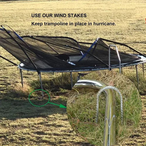 Vista 4 de AAGUT Juego de 6 estacas para trampolín de 12 pulgadas, kit de anclaje de amarre para trampolín de 3/8 pulgadas, resistente al viento, accesorios
