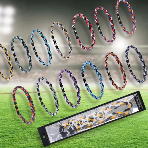 Vista 2 de Willtok Collar de béisbol prémium de 18 pulgadas con cuerda trenzada de nailon con diseño Tornado