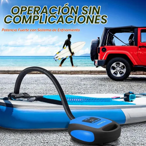 Vista 2 de Paddle Board Pump Electric Portable, KOSMEGAL SUP Pump for Paddleboard, Professional 20PSI Air Compressor with Auto-Off, Deflation Function and 12V
