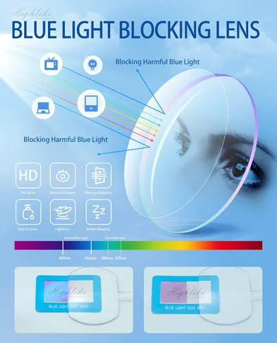 Vista 7 de HIGHLIKE Rimless Reading Glasses, Spring Hinge Readers, Diamond Cut Edge Design Blue Light Glasses