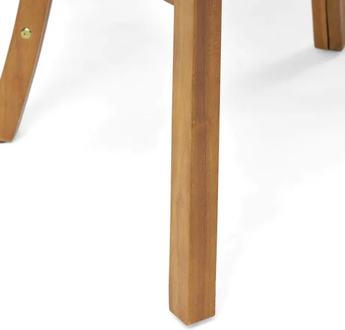 Vista 6 de Great Deal Furniture Nola - Sillas de comedor de madera para exteriores con cojines (juego de 2), acabado crema y teca, (309261)