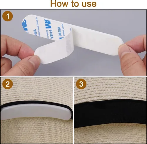 Vista 4 de 30 piezas de cinta de tamaño de sombrero, inserciones reductoras de tamaño de sombrero, cinta autoadhesiva de espuma para sombreros